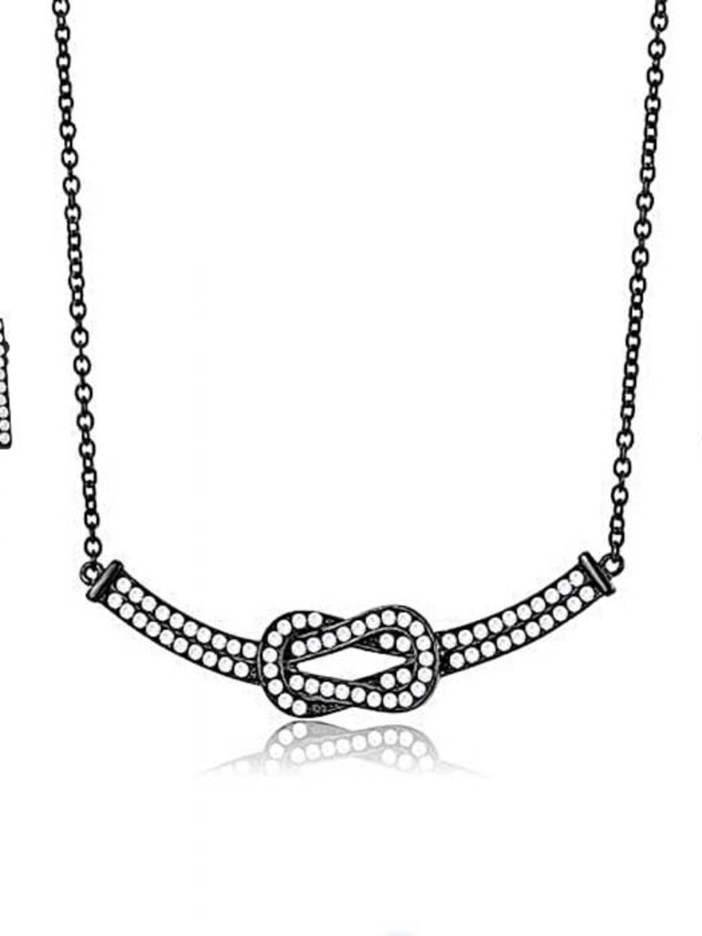 Black Ion Plating Stainless Steel Chain Pendant & Earring Set